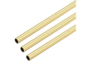 VictorsHome Brass Round Tube, 7mm OD 0.2mm Wall Thickness 300mm Length Metal Seamless Straight Tubing for DIY Crafts Model 3pcs