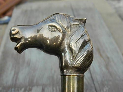 Delhi Arts Beautifully Handcrafted Horse head walking cane wooden stick Solid Brass Handle Affordable price good quality best for Men/Women/Parents/Grand Parents Gifts Thanks giving