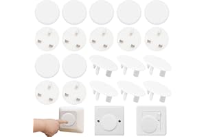 MEDILOE 20 Pack Plug Socket Covers UK, Safety Plug Socket Covers Baby Safety Plug Covers for Sockets UK to Prevent Electric Shock