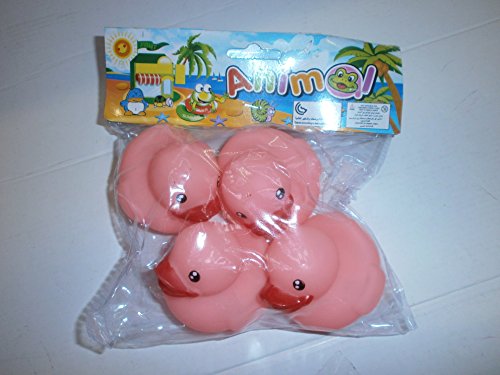 4 Badeenten Rosa ca. 6 cm groß Gummiente - Mitgebsel Tombola