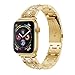 Produktbild Armband für Apple Watch Series 4 44mm Band, MuSheng Kristall Bling Rostfreier Edelstahl Ersatz Uhrenband Sport Strap Uhrenarmband (Gold)