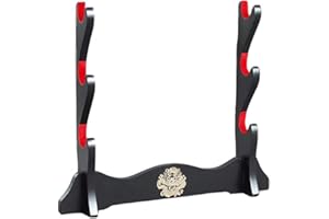 Z-fiber Supporto per Spada Supporto per Katana Imbottito in Velluto Giapponese Supporto per espositore per Samurai all Sword,3 Tier