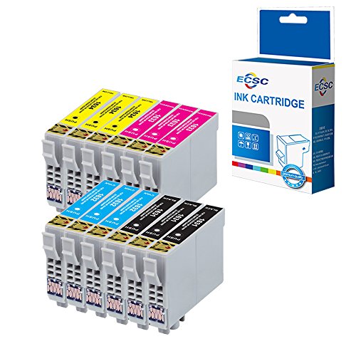 ECSC Compatible Encre Cartouche Remplacement Pour Epson WorkForce WF-2010W WF-2510WF WF-2520NF WF-2530WF WF-2540WF WF-2630WF WF-2650DWF WF-2660DWF WF-2750 WF-2750DWF WF-2760dwf 16XL (B/C/M/Y, 12-Pack)