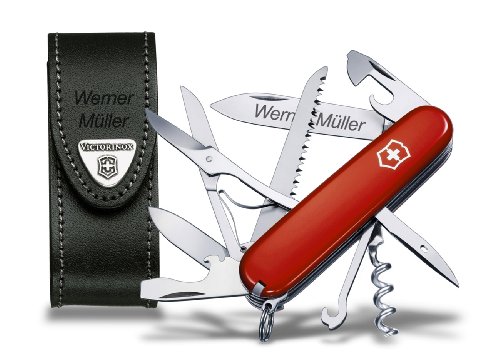 Victorinox Huntsman Taschenmesser Set, inkl. Lederetui und Wunschgravur