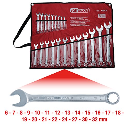 KS Tools 517.0043 Classic Ringmaulschlüssel-Satz, abgewinkelt, 21-teilig, 6-32 mm - 2