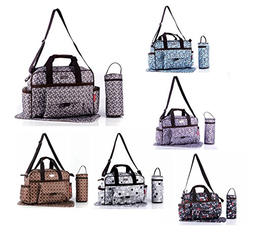 Fashion Stylish 3pcs Baby Nappy Changing Bags Set Diaper Bag Thermal Holder 6 Designs 9004 (06-Blue Mosaic)