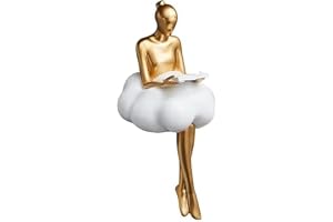Modern Gold Decor, Accents Sitting Thinker Statue, Abstract Sculpture Resin, Collectible Figurines for Home Office Living Room Table Desktop, Bookshelf Decor, Accents Resin Collectible Figurines