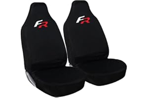 Tee AutoCare Heavy Duty Seat Cover Protectors for Ibiza, Leon and Arona - Water Proof Nylon Front Driver Passenger With FR Logo (Red Logo)