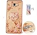 Produktbild ISENPENK Samsung Galaxy S6 edge plus(2015)Ring Hülle,Ultra Slim Soft TPU Silikon Pattern Transparent Schutzhülle,3D Bling Glitzer Strass Durchsichtig Weichem Silicone Thin Handy Hülle,Butterfly Blume Kristall Diamant Glänzend Stoßdämpfend Spiegel Schutz Crystal Case Tasche Etui Bumper mit Diamant Ring Halter Ständer Standfunktion Wasserdicht Case für Samsung Galaxy S6 edge plus(2015) 5.7 Zoll-[katze rose gold]+Panzerglas Folie/ Display foile/ Schutzfolie