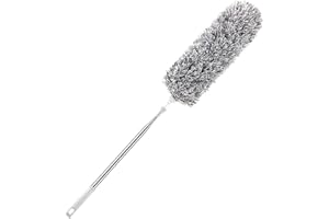 Lerkely Extendable Feather Duster, Bendable Microfiber Duster with 100" Telescoping Extension Pole, Hand Duster for Cleaning High Ceiling Fans, Blinds, Cobweb, Cars