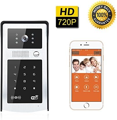 Video Doorbell Pro Eshenma WiFi 720P Visual doorbell, WiFi Door Phone 8 in One Security Camera, Two-way Audio, Motion Detection, Night Vision, High definition Media(Panel Door Camera)