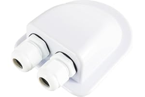 JAMHER IP68 Pannelli Solari Scatola di Giunzione Impermeabile, ABS Pressacavo Doppio Ingresso for Cavi 6-12mm, per Cavi Solari, Roulotte, Barche, Camper