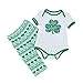 Produktbild LEXUPE Baby Kleidung Mädchen, St. Patrick Toddler Leaf Stripe Print Strampler Wave Hosen Set Outfit