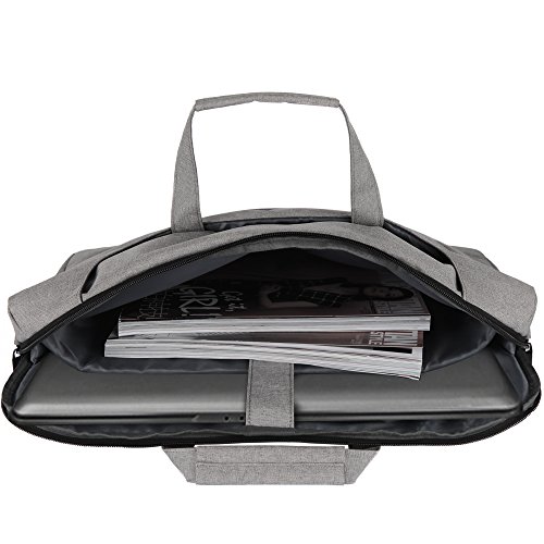 Ropch 15 15.6 Zoll Notebooktasche / Laptoptasche / Aktentaschen / Schultertasche Wasserfest Laptop Hülle Sleeve Case für 15.6″ Acer / Asus / Dell / HP / Lenovo – Grau - 3
