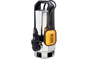 ESPA LEADER Bomba de Achique Sumergible BISA V 1100S M para Drenaje de Aguas Sucias y Fosas Sépticas, Caudal Máximo 18.000 l/h, Altura Máx. 8m, Acero Inox, con Interruptor de Nivel y 10m de Cable