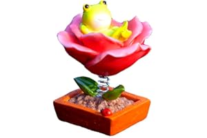 Gemmia Statue Miniature de Jardin de fées pour la décoration de Voiture- Grenouille Fleur Calme