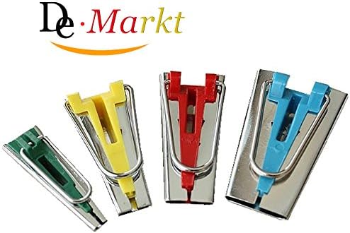 Foxnovo A Set of 4 Sizes Fabric Bias Tape Makers Binding Tools Sewing Quilting 6mm 12mm 18mm 25mm
