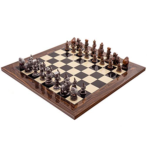 The Regency Chess Company Ltd The Berkeley SCACCHI ALICE NEL PAESE DELLE MERAVIGLIE Metallo & PALISSANDRO SET DI SCACCHI