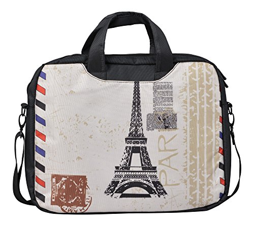 MySleeveDesign Laptoptasche Notebooktasche mit Tragegurt f  r 13 3 Zoll   14 Zoll   15 6 Zoll   17 3 Zoll - VERSCH  DESIGNS - Paris Stamp  15 