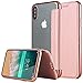 Produktbild Snewill iPhone X Hülle,iPhone X Case,iPhone 10 Hülle Slim PU Leather Folio Flip Handyhülle with Card Slot & Clear Soft TPU Case Cover Schutzhülle für Apple iPhone X/10 - Rose Gold