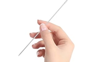 Andibro Aiguilles à coudre de 15,2 cm de long, aiguilles à coudre à grand chas professionnel facile à enfiler 3 mm d'épaisseur pour la maison, tapisserie en cuir, broderie, tapis de bricolage