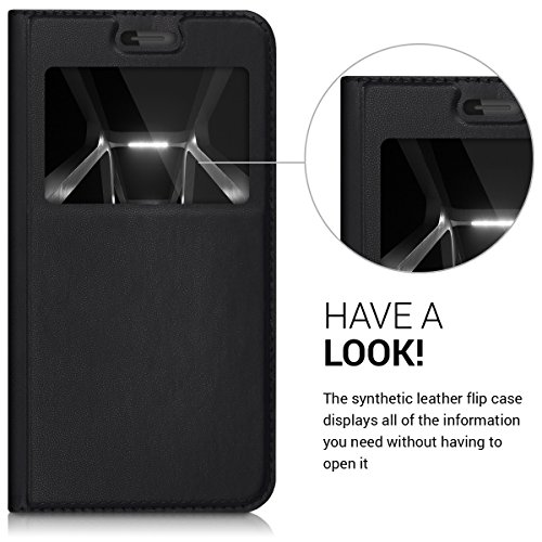 kwmobile Funda para Huawei Y6 2017 - Carcasa de Cuero sint tico con Ventana - Case con Solapa Negro reviews kwmobile Funda para Huawei Y6 2017 - Carcasa de Cuero sint tico con Ventana - Case con Solapa Negro