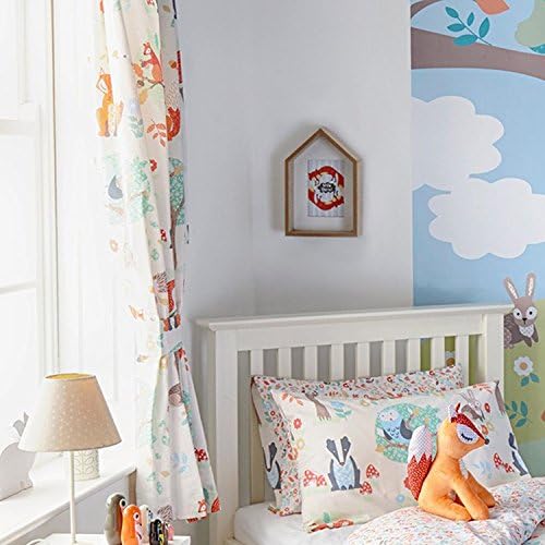 Unicorn Design Toddler Duvet Set, Single Bed Duvet Set, Curtains Wall Art in Pink (Pair Curtains 66" x 72")