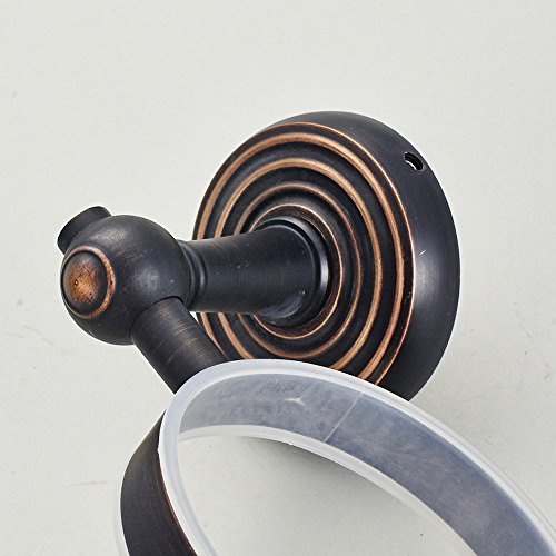 Weare Home Antik Retro Vintage Design Schwarz Öl rubbed Bronze finished Wandmontag Bohren Messing Toilettenbürstenhalter mit Becher aus Keramik für Badezimmer Dusche Küche - 7