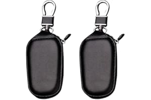 MIOYOOW 1/2 Pcs Etuis Porte-clés Voiture Cuir, Pochette Clés Voiture étanche Portable Sac à Poche de Grand Capacité pour Clef Voiture