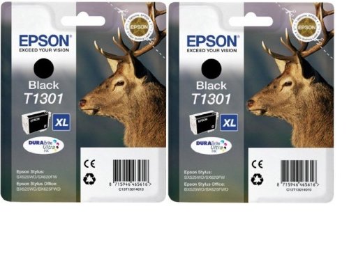 Epson T1301 2x Tintenpatrone Original, schwarz
