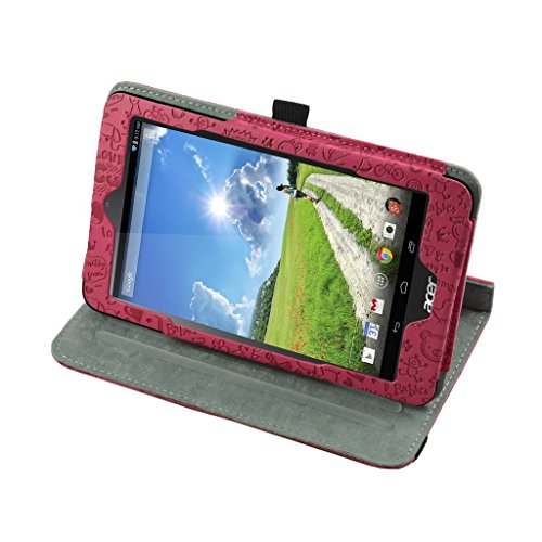 Acer ICONIA ONE 7 B1-750 Drehbares hülle,Mama Mouth 360°ROTATION Drehbares Standfunktion hülle mit Schöne Muster für Acer ICONIA ONE 7 B1-750 Tablet-PC,Pink - 3