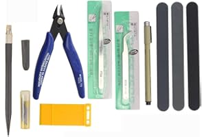 Shiwaki Model Tools Kit, Model Basic Tools Craft Set, Hobby Building Craft Set for Gundam Basic Model Building Repair And Fixing - Silver