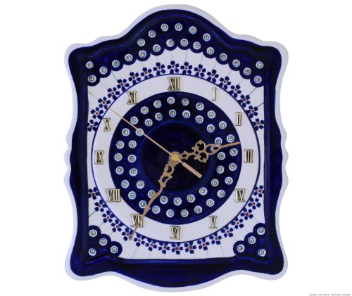 Original Bunzlauer Keramik Wanduhr 22.3x29.7x3x0 cm Dekor 166a