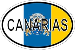 Akachafactory Naklejka naklejka tablica rejestracyjna narodowości flaga flaga Wyspy Kanaryjskie