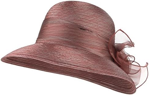 Lukis Women Organza Flower Church Blower Sun Tea Party Derby Hat Wine