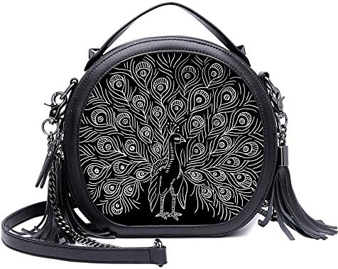 Vintage Chinese style Faux Leather Handbags Retro Ethnic Fringe Tassel Crossbody bag