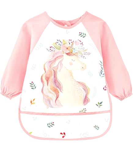 Tablier Peinture Enfant CUHZA – Manches Longues Imperméable – Poches – 2-8 Ans – Anti-taches – Cadeau Pratique