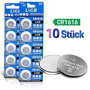 Licb 10 Stuck Cr1616 3v Lithium Knopfzellen Cr Amazon De Elektronik