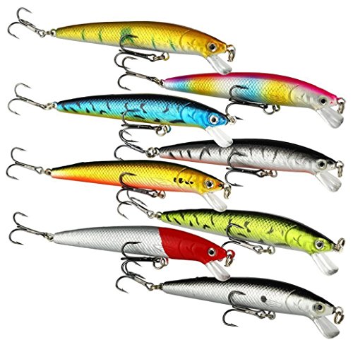 Preisvergleich Produktbild Tonsee 8pc Minnow Haken Kunststoff Angeln Köder