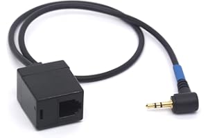 Tomost Cavo per cuffie da RJ9/RJ22 femmina a maschio da 2,5 mm, 4P4C RJ9 a 90 gradi, adattatore per telefono Avaya Plantronics, ATT, Cisco, Panasonic, cordless e VoIP