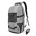 Price comparison product image E-ZONED Travel Backpack 45L fits 17 inch Laptop Large Computer Bag with USB Charging Port Gym Rucksack with Shoe Compartment for Men Sport Grey