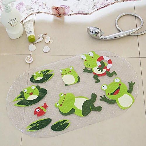 QJONKE Multi-Purpose Bath Mat/PVC For Bath Mats Anti-Slip Mats For Children And Shower (Frog)