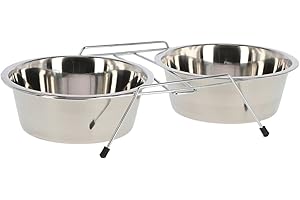 KERBL PET Kerbl Chien Gamelles Inox et Support 2x1800 ml, Argent