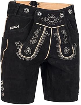 PAULGOS Herren Trachten Lederhose + Träger, Echtes Leder, Kurz in 3 Farben Gr. 44-60 HK2
