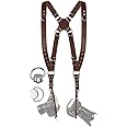 coku Dual Camera Leather Strap Adjustable DSLR/SLR Camera Strap Dual Shoulder Camera Harness Accessories for Two Cameras Multi Camera Gear for Photographers |Quick Release, Universal Fit