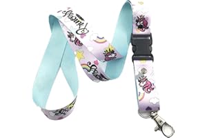 TARJA 73, Lanyard Personalizado con Mensaje UNICORN PRINCESS, Cinta Cuello Portallaves, Objetos o Identificación, Regalo Original y Lleno de Magia, 1 Unidad