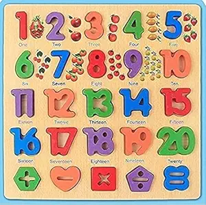 Smoneo Wooden Number Puzzles, Numerical Puzzle Board for Toddlers 3-5 Years Old, Preschool Boys & Girls Educational Learning Counting Mathematical Toys, Sturdy Wooden Construction