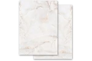 Papel de carta Mármol & Estructura MÁRMOL NATURAL - 20 Hojas formato DIN A4 - Paper-Media