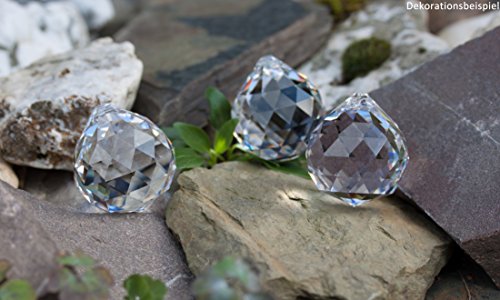 Kristall Glas Kugel 40mm – 30% PbO Bleikristall Vollschliff Feng Shui Kristall „Regenbogenkristall“ Facettenreich - 3