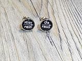 besonderer schmuck hamburg  Spruch hier rein da raus 925 Sterling Silber 8mm Ohrringe Ohrstecker